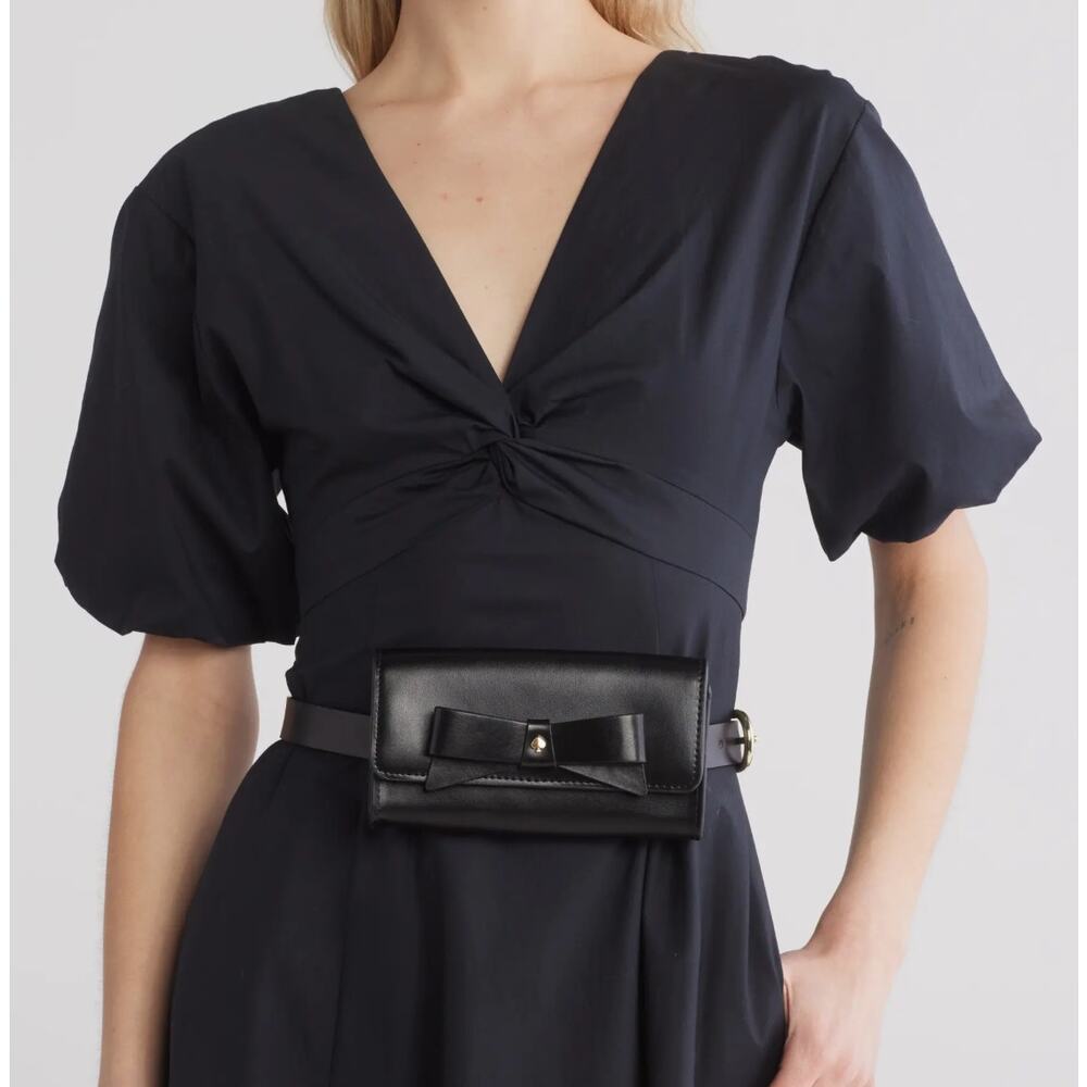Kate Spade Black Leather Belt‎ Bag Wallet NWT